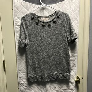 Grey LOFT blouse with embellishments